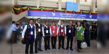NSCN-K members attend the 21st Century Panglong Union Peace Conference in Naypyitaw in July. / Htet Wai / The Irrawaddy