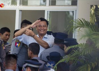 U Nay Myo Zin at the Taikkyi court on Sept. 20. / Aung Kyaw Htet / The Irrawaddy