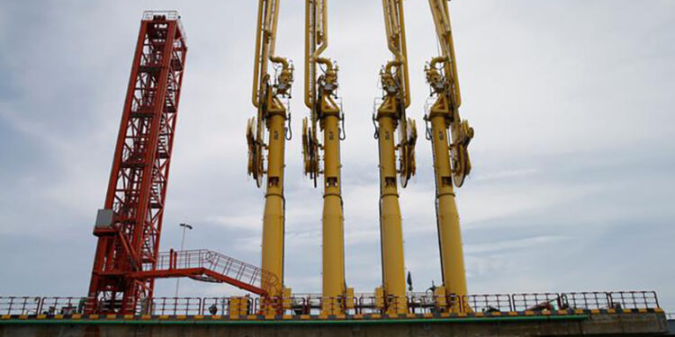 Chinese port terminal seen in Made island outside Kyaukphyu, Myanmar on May 18, 2017. / Soe Zayar Tun / Reuters