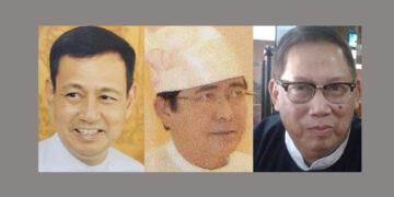 U Ye Htut, U Hla Swe and U Bo Bo Kyaw Nyein (from left to right) / The Irrawaddy