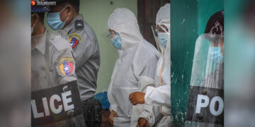 UDP chairman U Kyaw Myint at Chanayethazan Township Court. / Zaw Zaw / The Irrawaddy