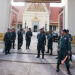 Police officers in Phnom Penh stand guard at the Supreme Court during a hearing at which the main opposition Cambodia National Rescue Party was dissolved. Nov. 16, 2017. / Reuters