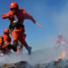 Members of a forest fire brigade take part in a training session in Tongliao, Inner Mongolia Autonomous Region, China, on Aug. 26, 2017. Picture taken August 26, 2017. / Reuters