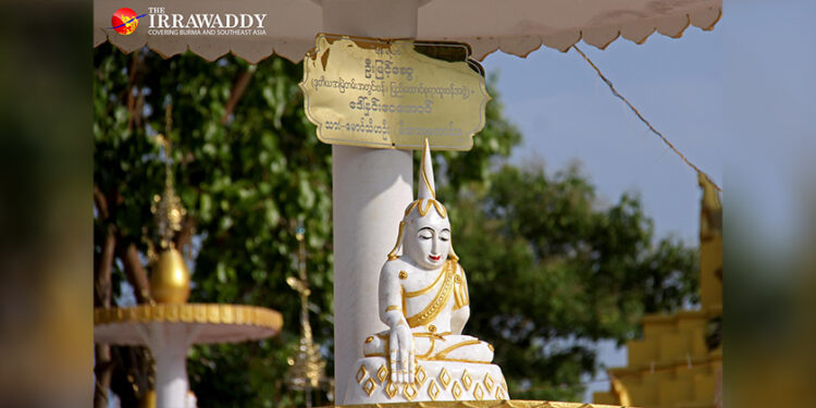 A Buddha statue with an unauthorized mudra is displayed at the Seindamuni Monastery in Pyinmana, Naypyitaw. / Htet Naing Zaw / The Irrawaddy