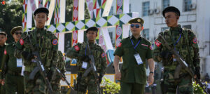 AA leader Major General Tun Myat Naing (second from the right) attends an ethnic armed organizations peace conference in Kachin State in July 2016. / The Irrawaddy