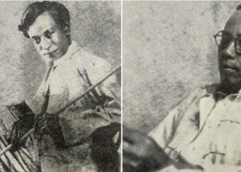 Cartoonists U Ba Gale (left) and U Ba Gyan (right)