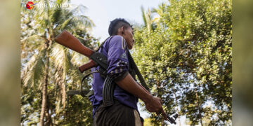 An AA fighter in Paletwa. / Aung Kyaw Htet / The Irrawaddy