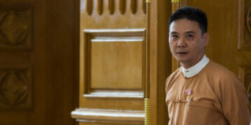 U Phyo Zeya Thaw as an NLD lawmaker in Parliament in 2020. / The Irrawaddy