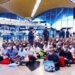 The 280 Myanmar migrant detainees wait at Kuala Lumpur International Airport before leaving for Myanmar on Sunday. / San Win