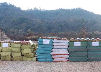 Illegal drugs seized in March in the area of Kaungkha, Kutkai Township, northern Shan State. / Myanmar Ministry of Defense