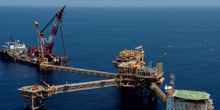 Yadana gas field offshore facility in Andaman Sea. / Total Myanmar