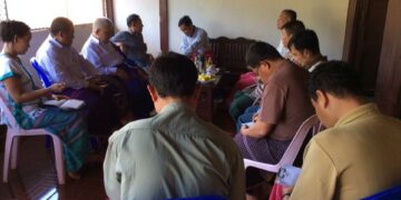 Leaders of the NMSP and KNU met in Three Pagodas Pass on Jan. 19. / Yekha Mon / Facebook