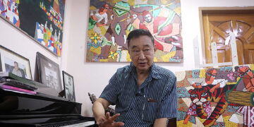 U Win Pe, one of Myanmar’s most celebrated living artists, at his studio in Yangon / Myo Min Soe / The Irrawaddy