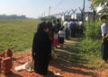 Rohingya returnees queue at the Nga Khuya reception center on Oct. 31 to enter Rakhine State’s Maungdaw Township.  / Myanmar Embassy in Dhaka