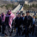 Saudi Arabia's Crown Prince Mohammed bin Salman walks with officials during his visit to Great Wall of China in Beijing, China on February 21, 2019. / Saudi Royal Court via Reuters