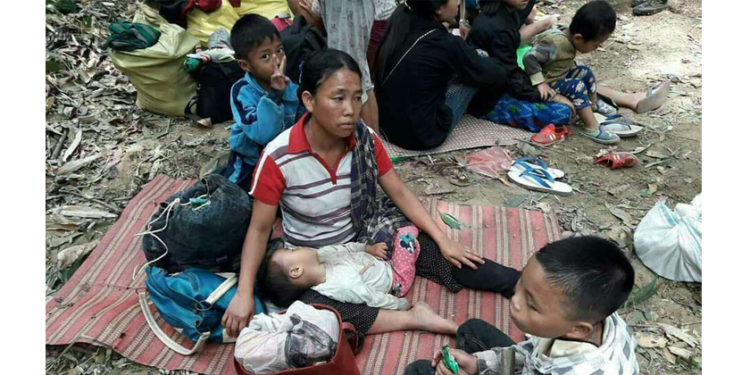 Villagers displaced by fighting in Tanai Township. / Hkun Aung Labang