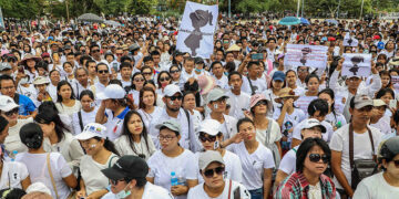 Thousands gather in Mandalay in July to demand that the truth be revealed in the child rape case at a Naypyitaw nursery school. / Zaw Zaw / The Irrawaddy