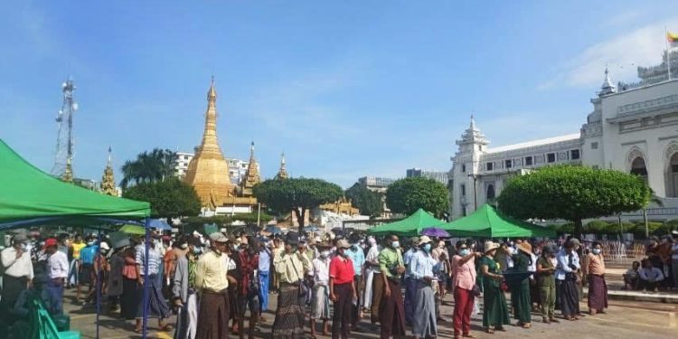 Myanmar Junta Backers Rally in Support of Democracy Activists’ Executions