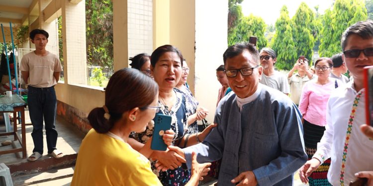 Dr Hkalam Samson is pictured after his release from Myitkyina Prison on April 17.