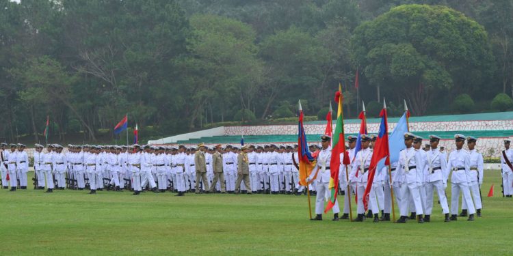 A graduation ceremony at the Defensee Services Academy in Pyin Oo Lwin in 2023. / Cincds