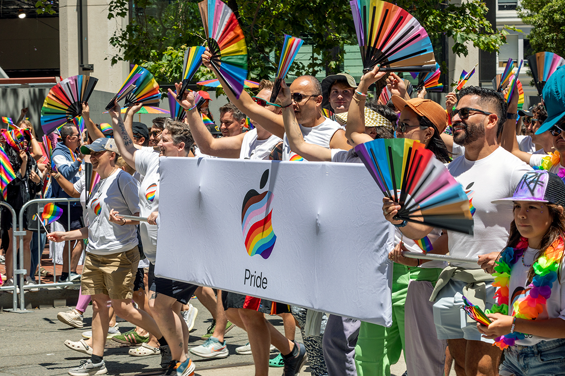 The Apple Computer contingent at the Pride Parade