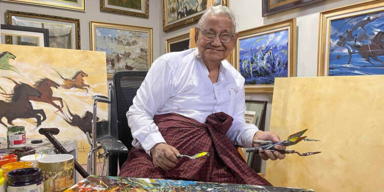 Renowned Myanmar Artist U Lun Gywe Dies at 95
